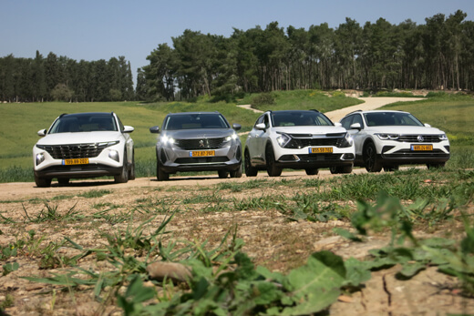 קיה ספורטז', יונדאי טוסון, פיג'ו 3008 ופולקסווגן טיגואן